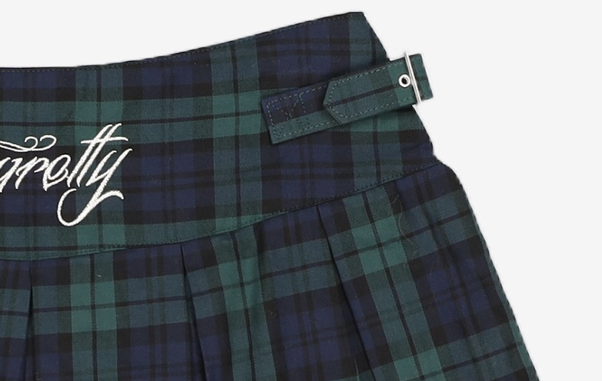 큐리티(CURETTY) C SIDE BUCKLE PLEATS SKIRT_GREEN M