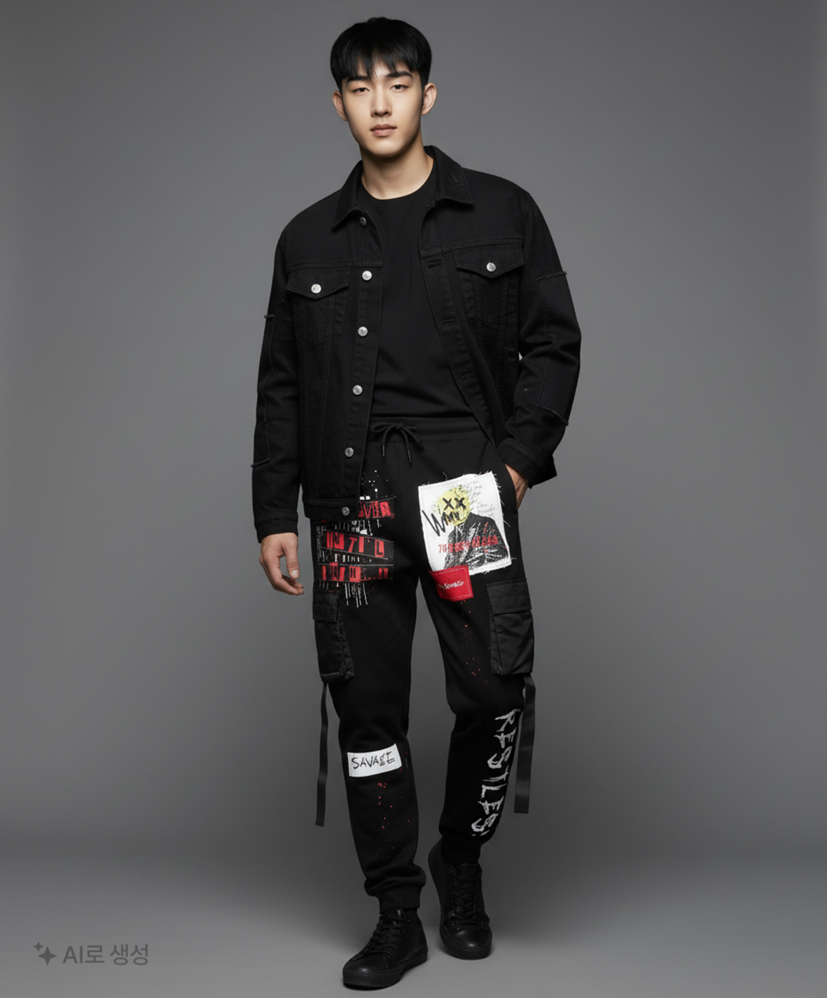 스모크라이즈(SMOKERISE) Twill Patch Fashion Jogger L