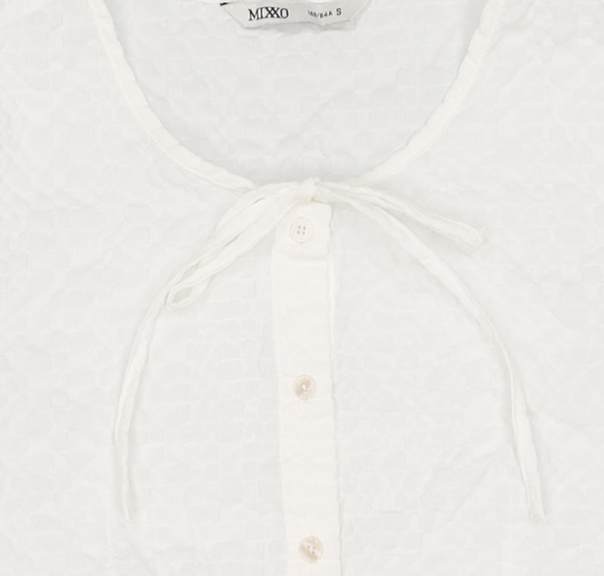 미쏘(MIXXO) 라운드넥 리본 블라우스_MIWBWD503G S