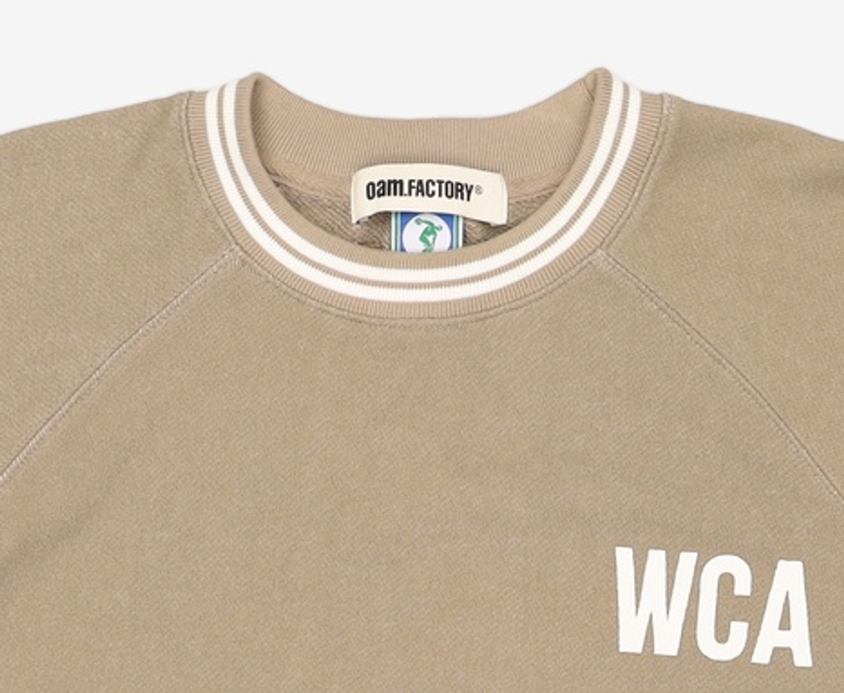 디스커스 애슬레틱(DISCUS ATHLETIC) DA × OAM Stripe Ribbed Sweatshirt Khaki Beige L