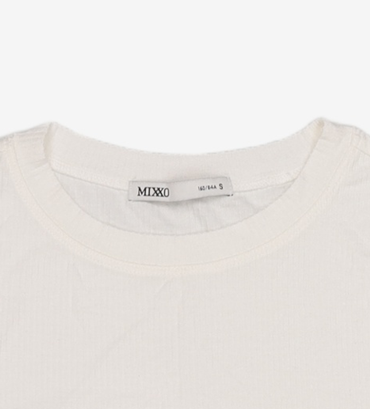 미쏘(MIXXO) 슬림 골지 티셔츠 MIWHWB740C S
