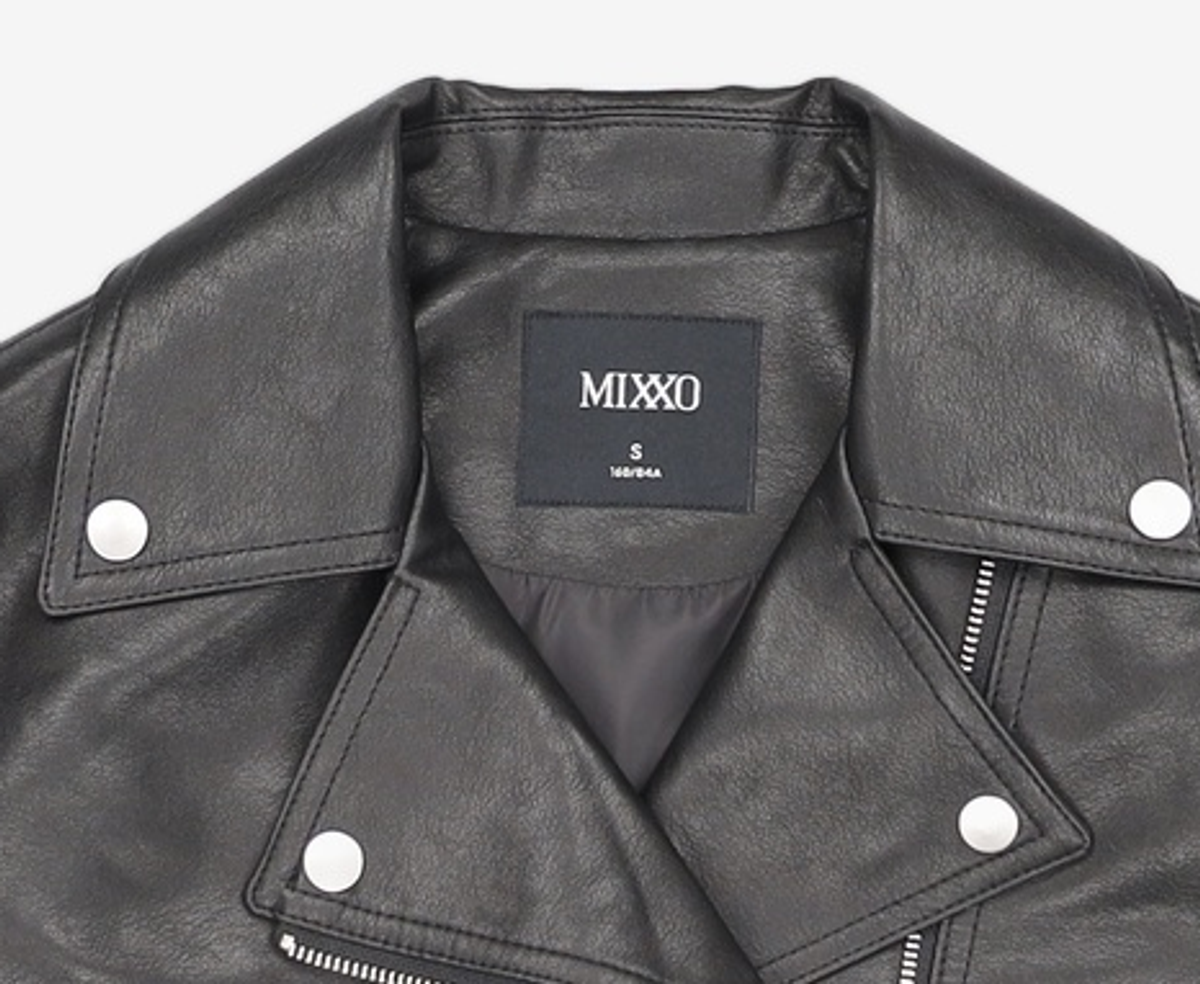 미쏘(MIXXO) 비건레더 숏 라이더 자켓_MIWJLDT01G S