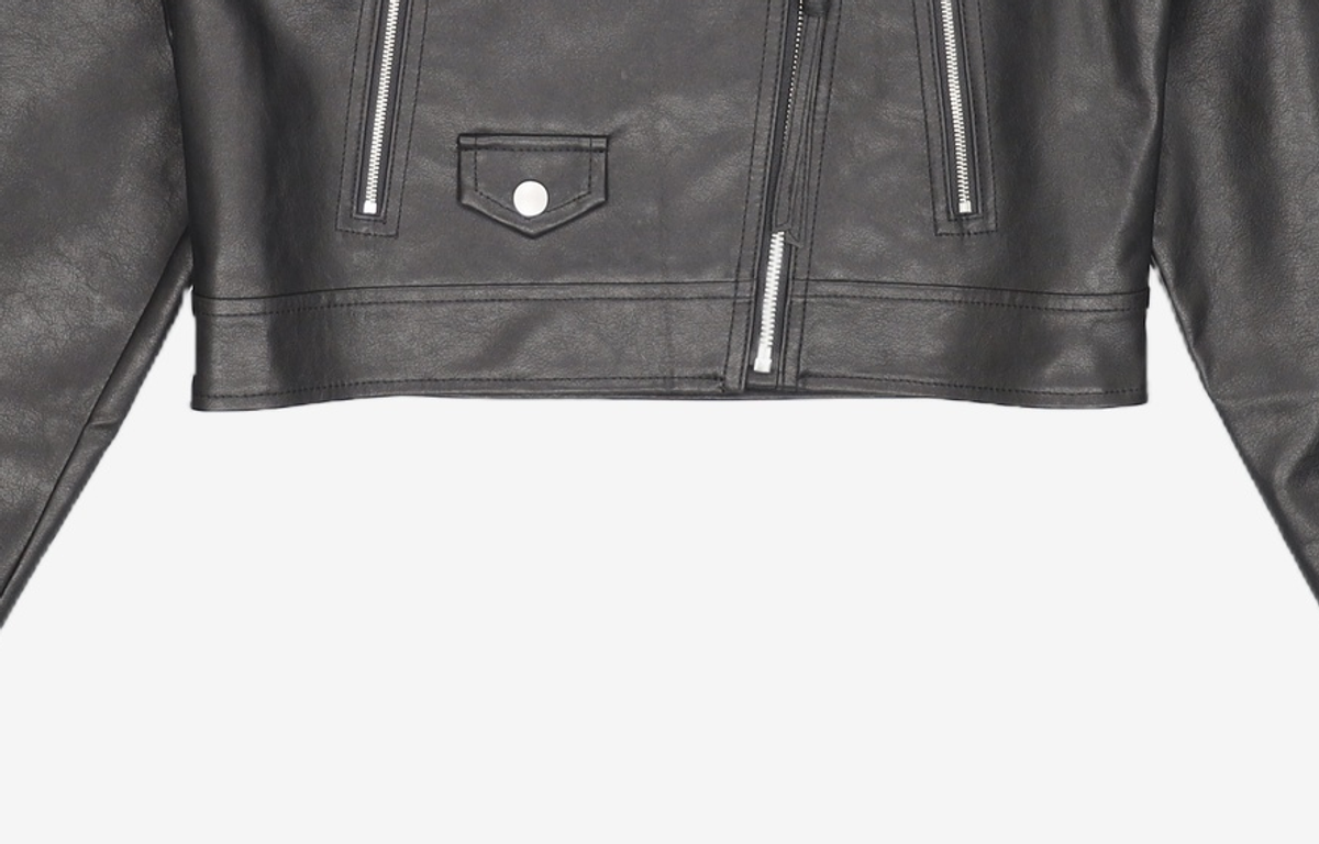 미쏘(MIXXO) 비건레더 숏 라이더 자켓_MIWJLDT01G S