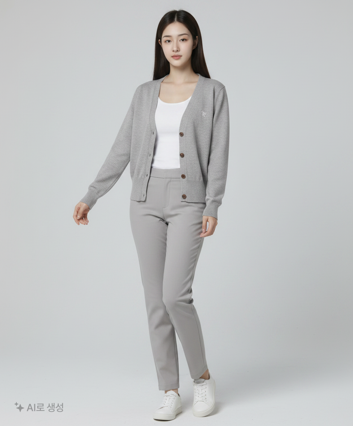 제너럴 아이디어(GENERAL IDEA) WOMAN GNRL 에센셜 베이직 가디건 [GREY] / WBC1L04504 M