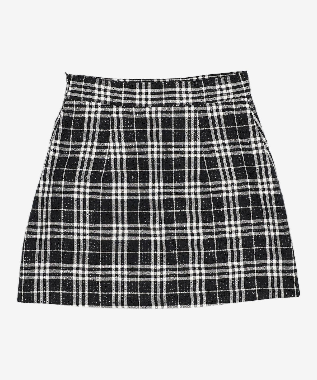 큐리티(CURETTY) C GLITTER CHECK MINI SKIRT_BLACK S