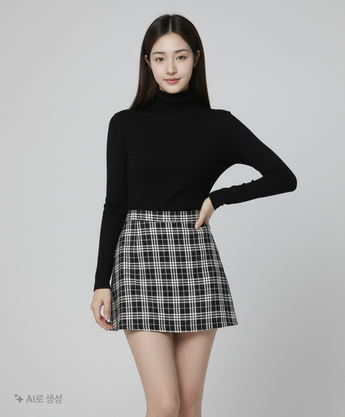 큐리티(CURETTY) C GLITTER CHECK MINI SKIRT_BLACK S