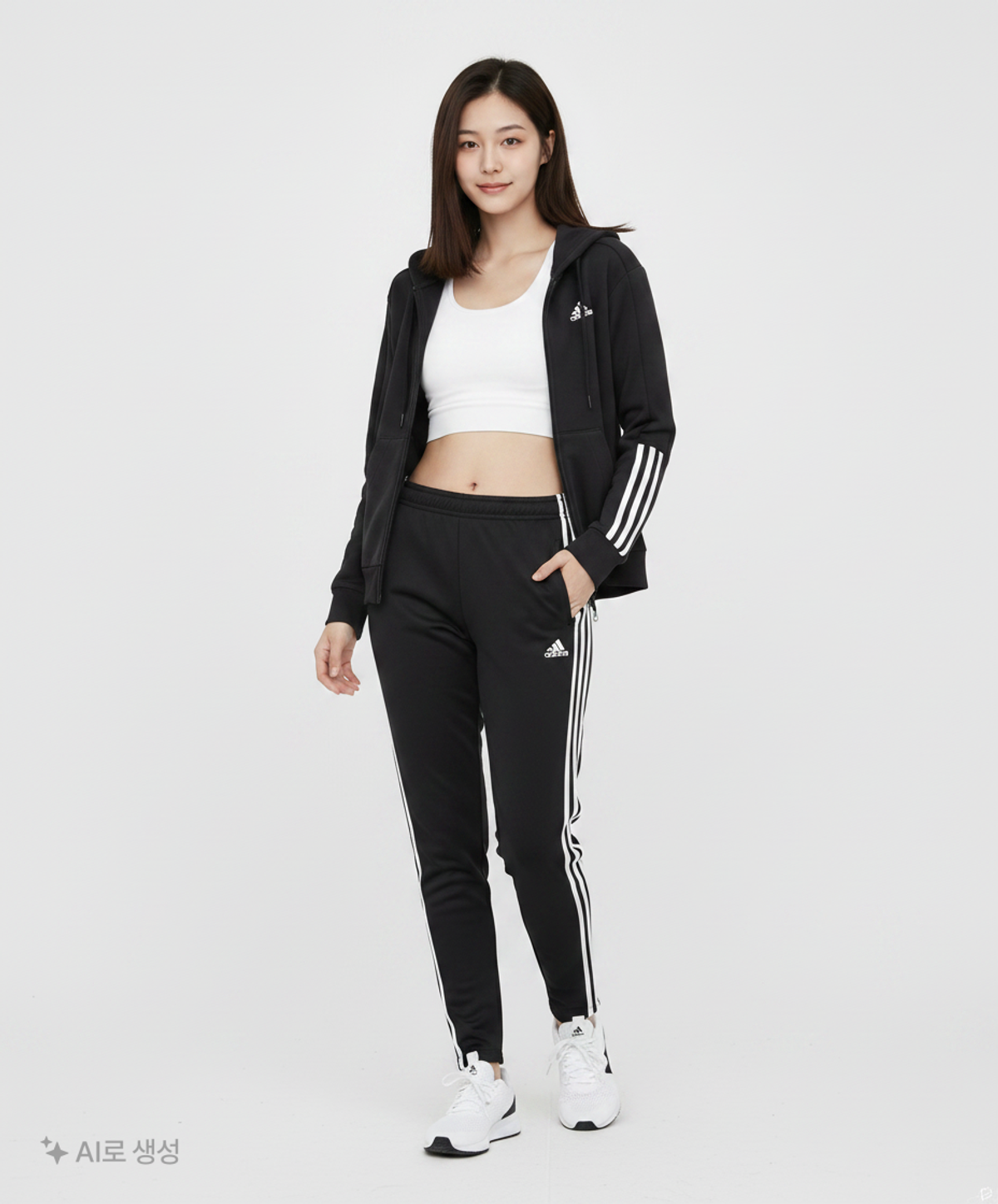 아디다스(ADIDAS) Essentials Loose-Cut 3-Stripes Full-Zip Hoodie GS1380 S