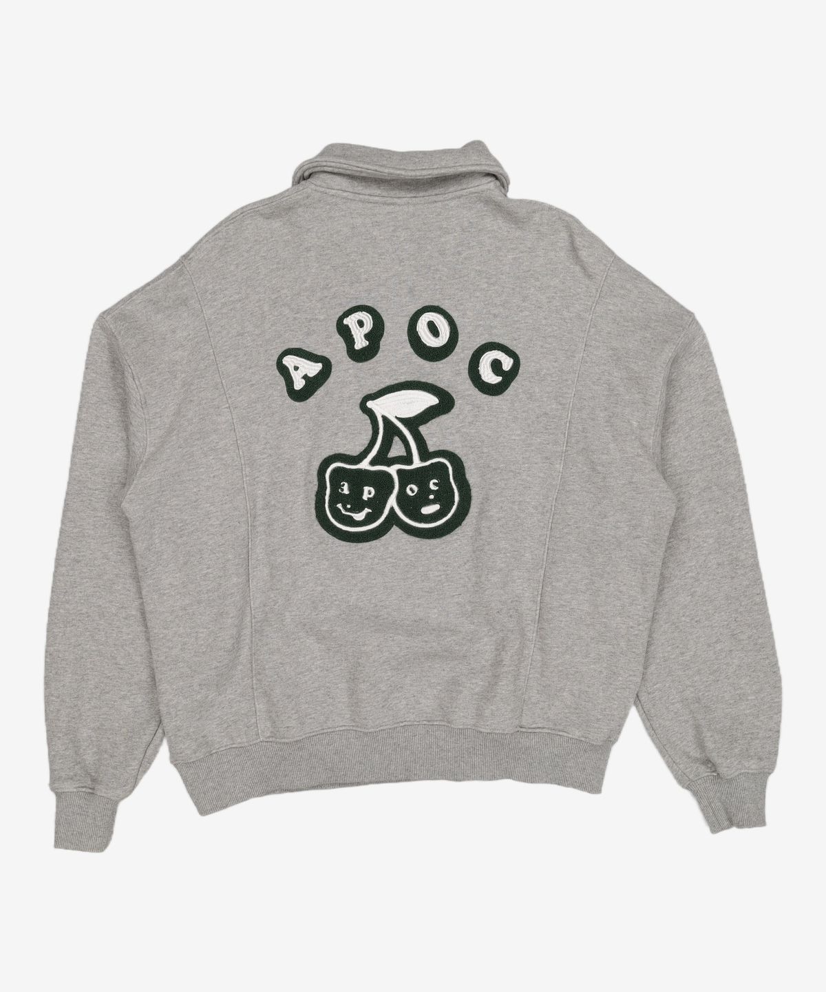 어피스오브케이크(APIECEOFCAKE) Cherry Bear Half Zipup Crewneck_Grey M