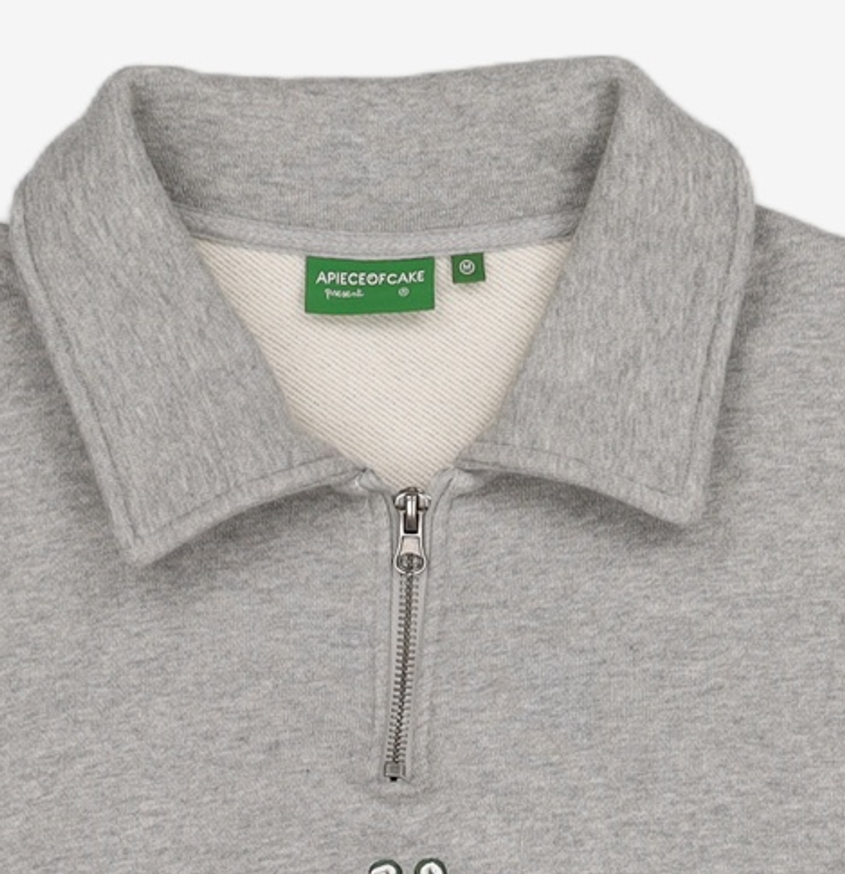 어피스오브케이크(APIECEOFCAKE) Cherry Bear Half Zipup Crewneck_Grey M