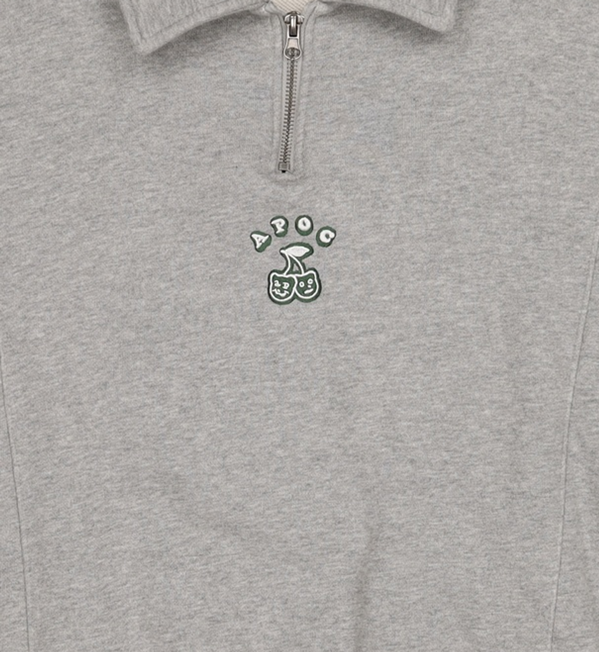 어피스오브케이크(APIECEOFCAKE) Cherry Bear Half Zipup Crewneck_Grey M
