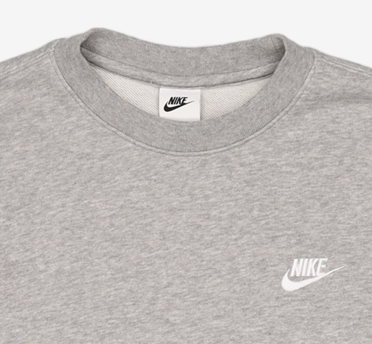 나이키(NIKE) 스포츠웨어 클럽 프렌치 테리 크루 M - 다크 그레이 헤더:화이트 / BV2667-063 L
