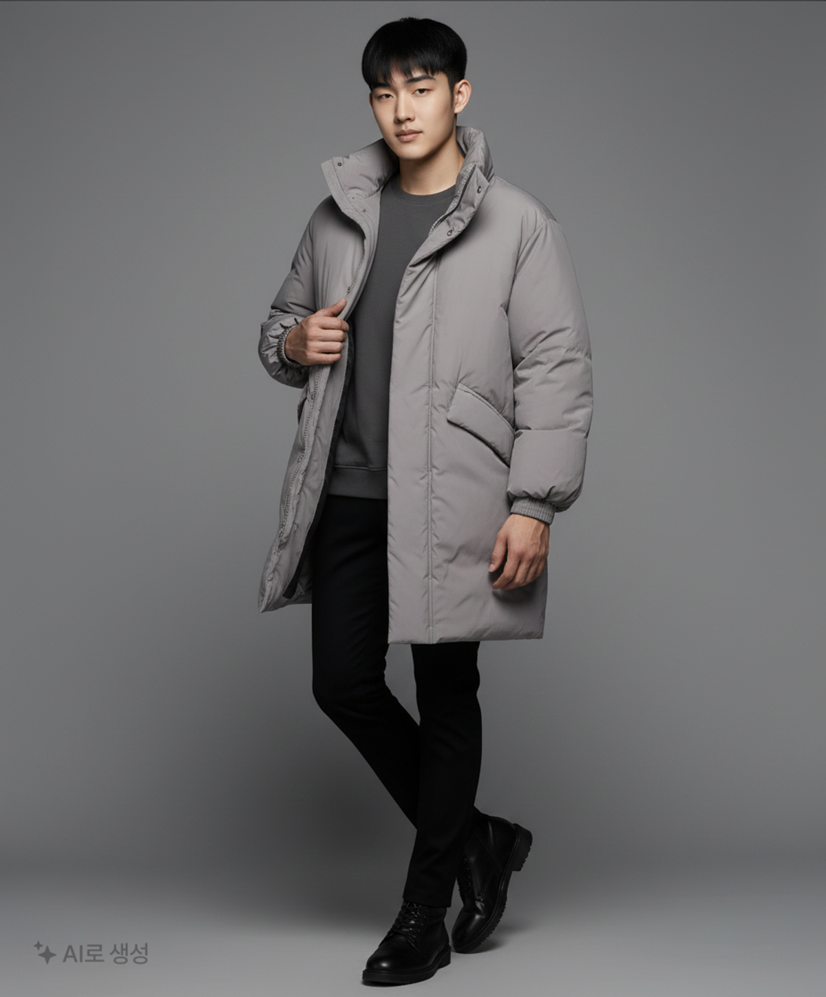 커스텀어클락(COSTUME O’CLOCK) 컴포터블 벌룬핏 다운 롱 패딩 다크그레이 COOSJP038D.GRAY M