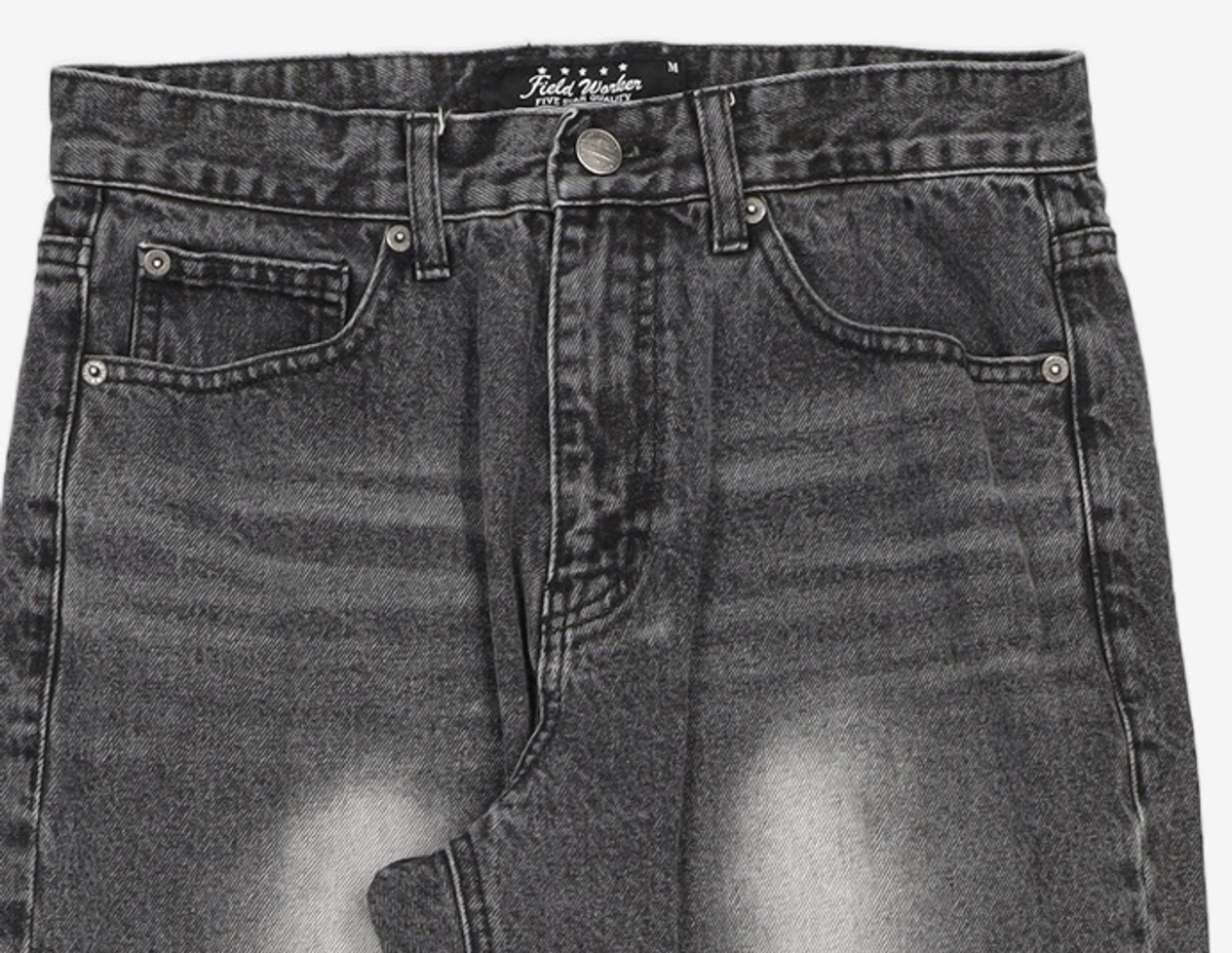 필드워커(FIELDWORKER) MAXIMUM BRUSH WIDE DENIM [BLACK] M