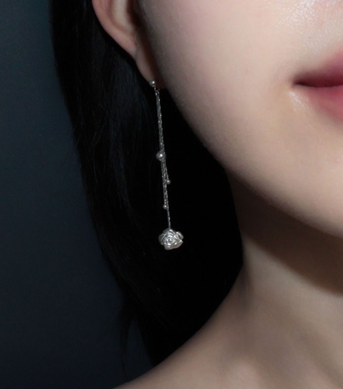 로아시(LOASI) lovely rose. rose drop chain earring