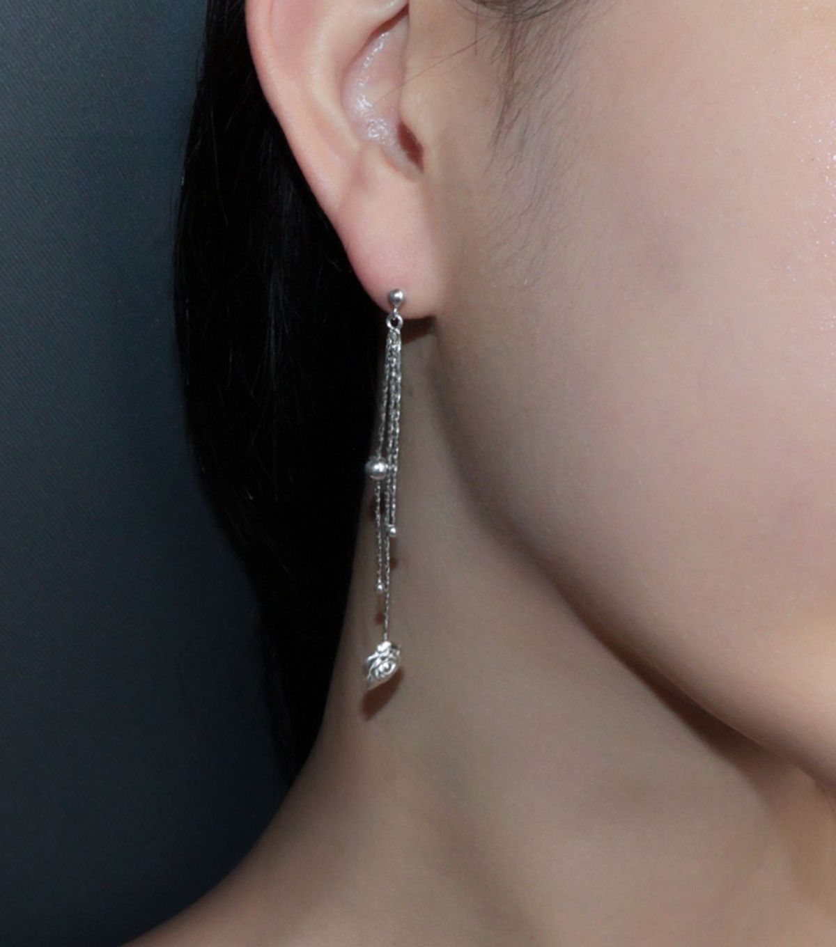 로아시(LOASI) lovely rose. rose drop chain earring