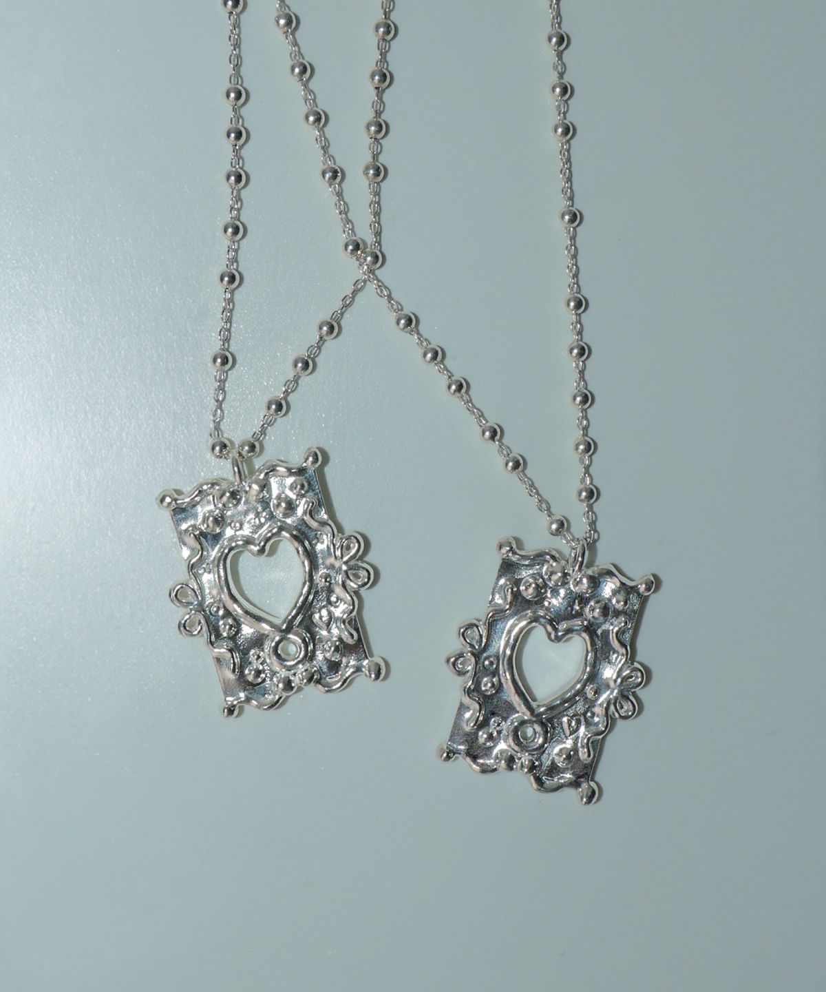 로아시(LOASI) melted heart frame necklace 01