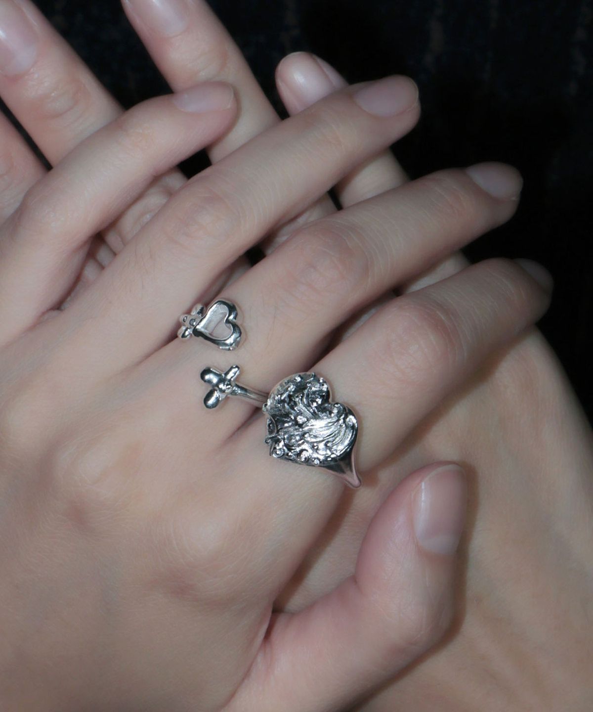 로아시(LOASI) melted volume heart ring