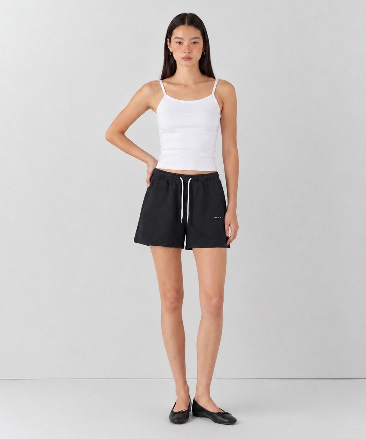 인지액티브(INJIACTIVE) K Ribbed Sleevelees Top 화이트