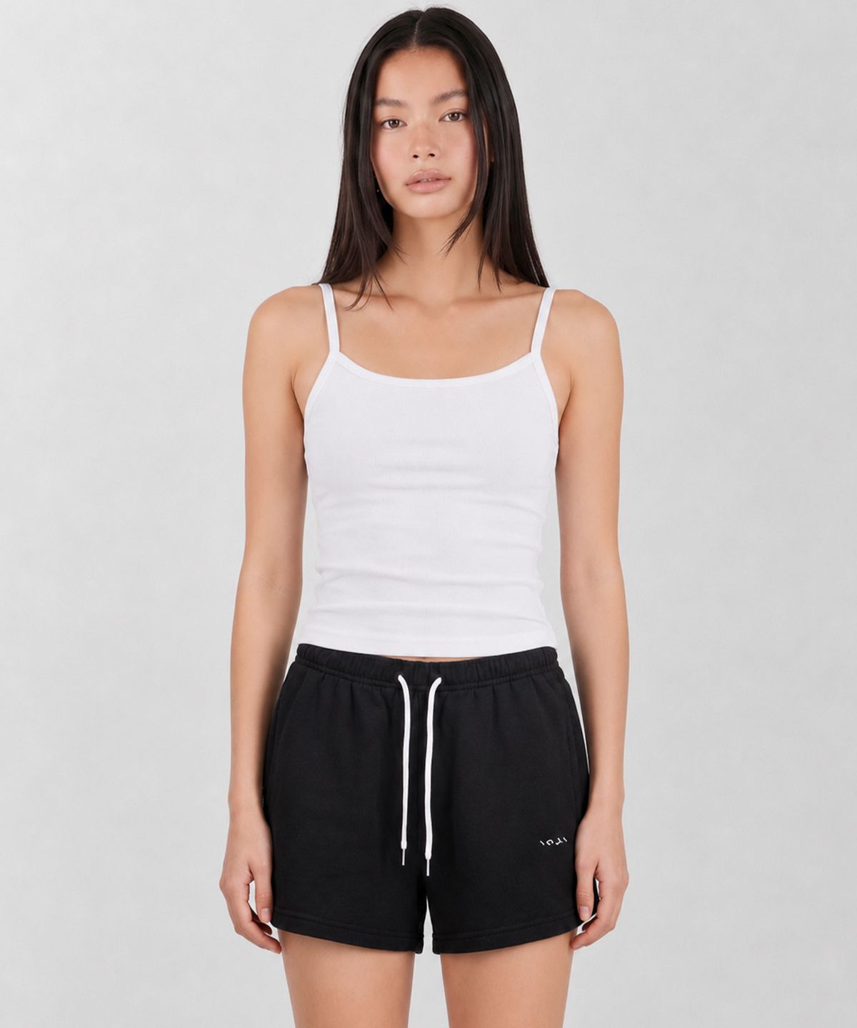 인지액티브(INJIACTIVE) K Ribbed Sleevelees Top 화이트