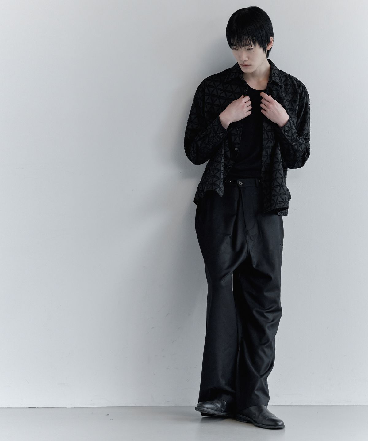 키류(KIRYU) PRISM CUT OFF SHIRT_BLACK
