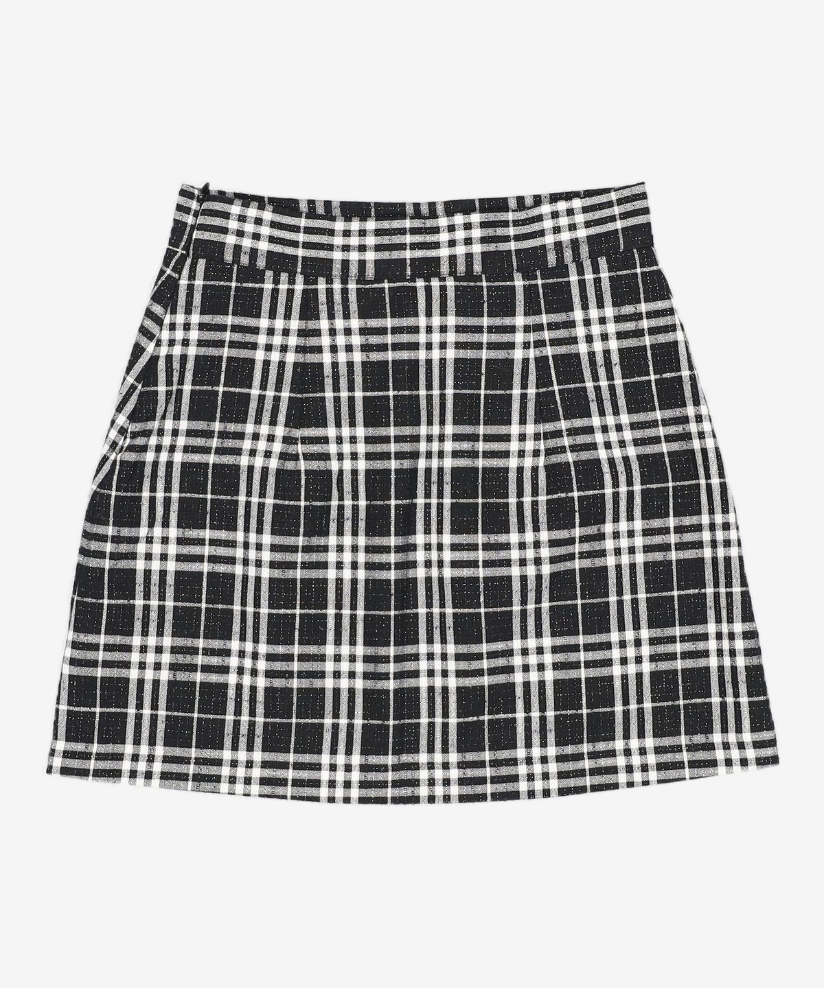 큐리티(CURETTY) C GLITTER CHECK MINI SKIRT_BLACK S