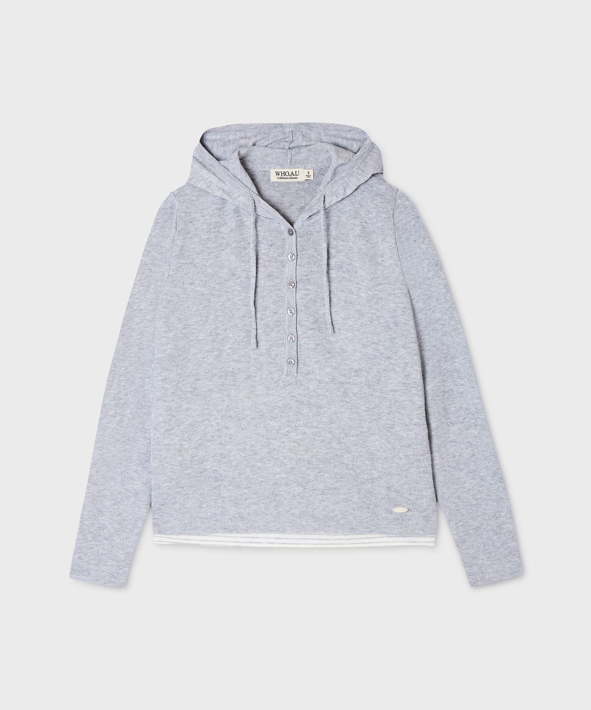 후아유(WHO.A.U) Layered Henley Neck Hoodie Pullover / WHKAG4841F
