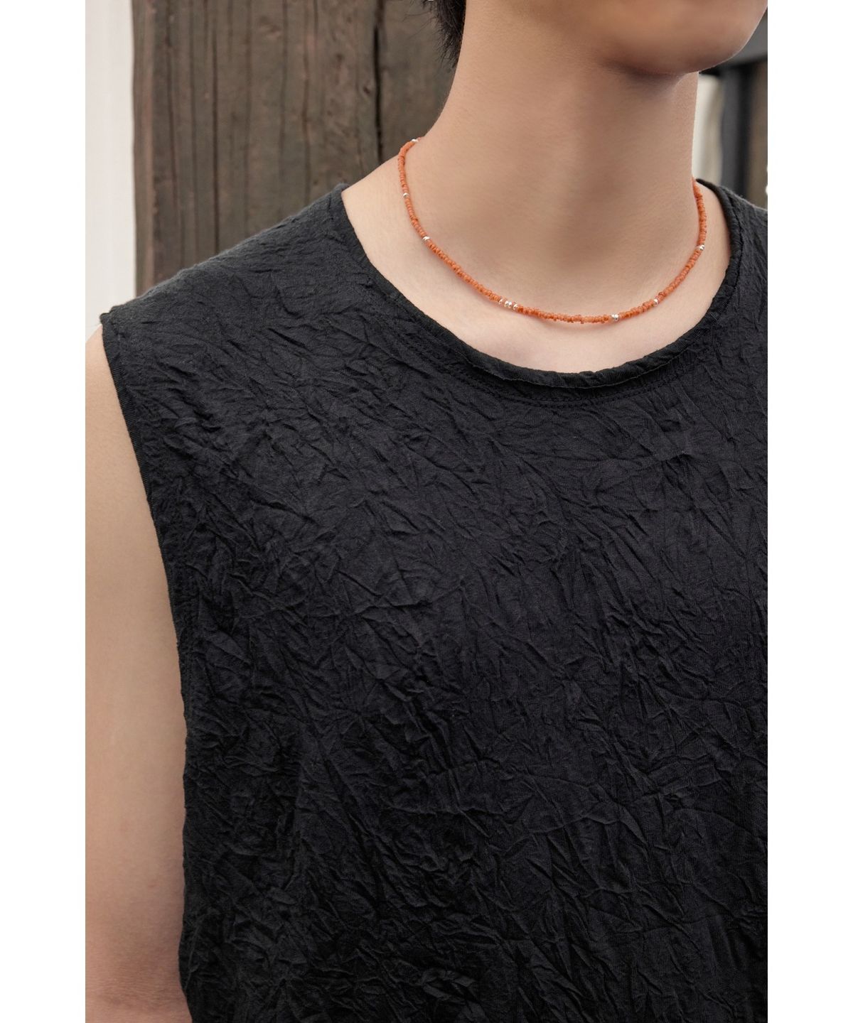 유스(YOUTH) Carnelian Beads Necklace - Orange