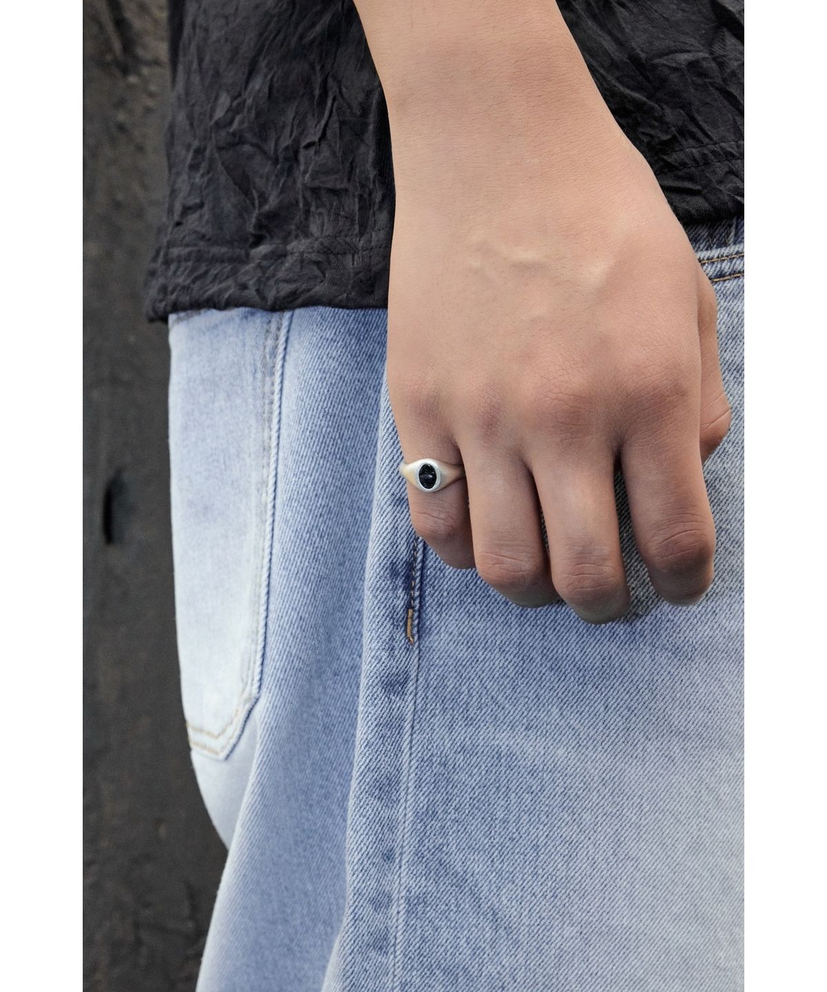 유스(YOUTH) Leather Point Ring - Silver