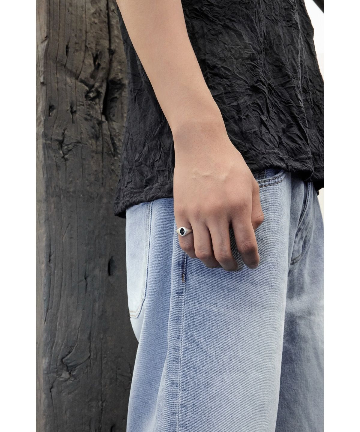 유스(YOUTH) Leather Point Ring - Silver