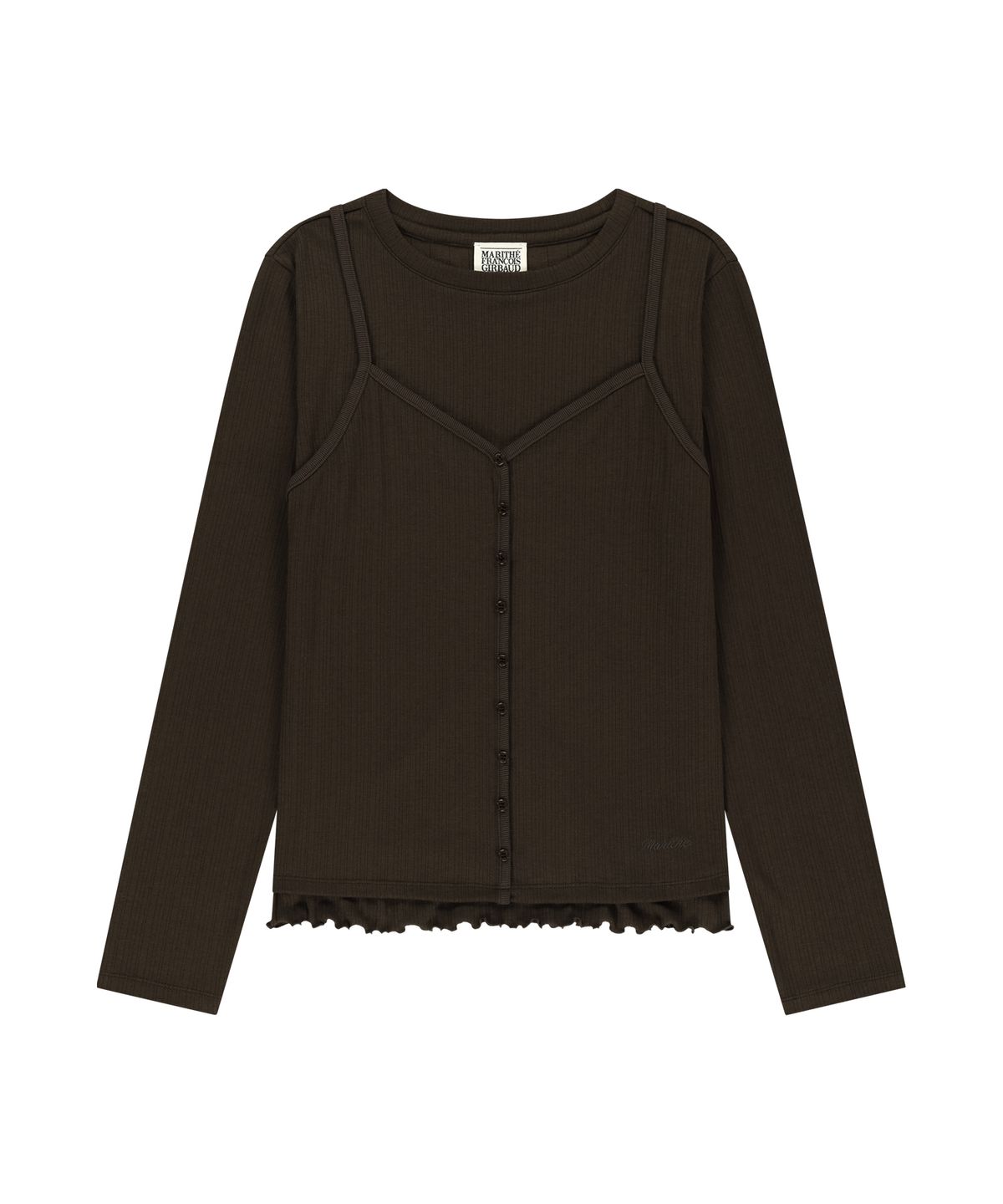 마리떼 프랑소와 저버(MARITHÉ + FRANҪOIS GIRBAUD) W SLEEVELESS LAYERED LONG SLEEVE TEE brown
