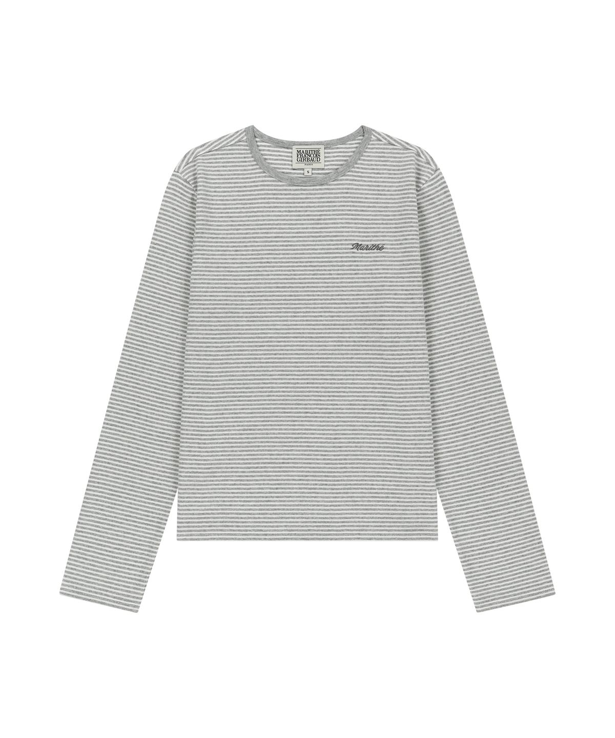 마리떼 프랑소와 저버(MARITHÉ + FRANҪOIS GIRBAUD) W STRIPE LONG SLEEVE TEE light heather gray