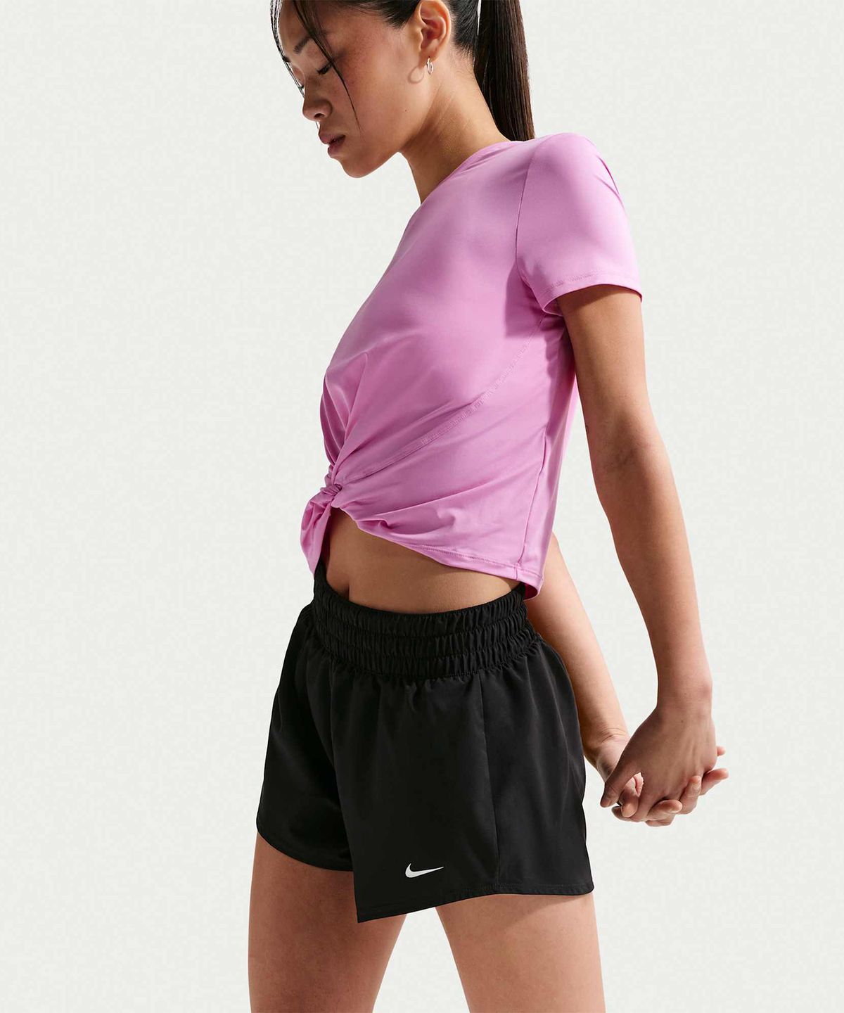 나이키(NIKE) 드라이 핏 원 미드라이즈 3인치 브리프 라인드 쇼츠 W - 블랙:화이트 / DX6011-011