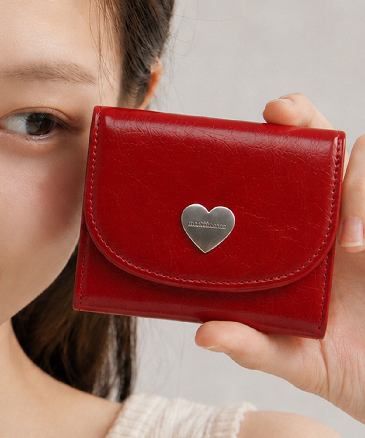 마틴콕스(MATINCOX) Heart Fold Wallet - Red
