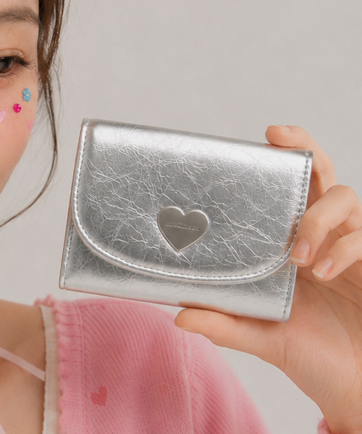 마틴콕스(MATINCOX) Heart Fold Wallet - Silver