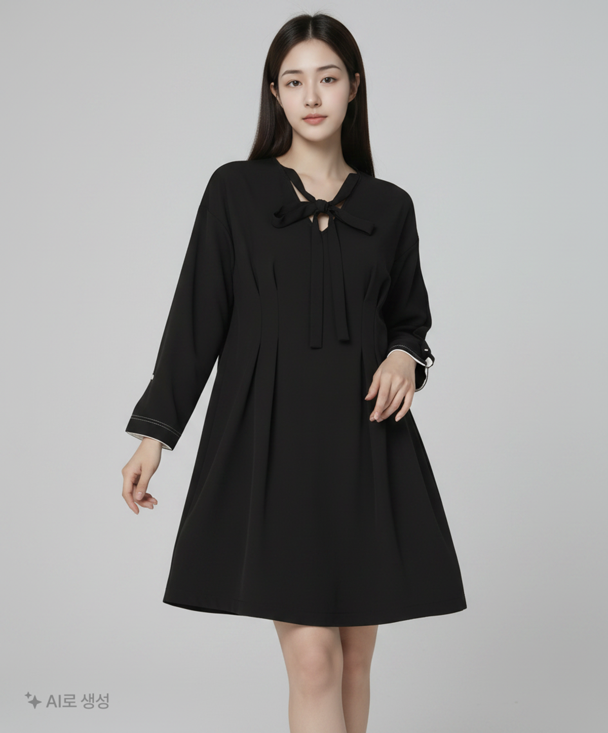 제너럴 아이디어(GENERAL IDEA) 소매 날개 원피스 [BLACK] / WBC1L15501 FREE