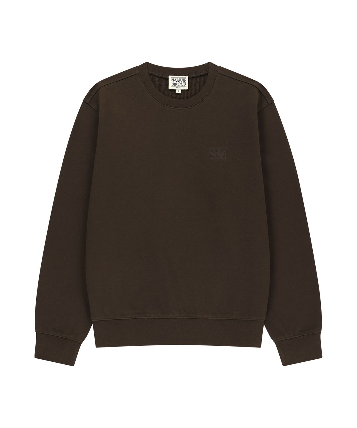 마리떼 프랑소와 저버(MARITHÉ + FRANҪOIS GIRBAUD) SMALL CLASSIC LOGO EMBROIDERY SWEATSHIRT brown