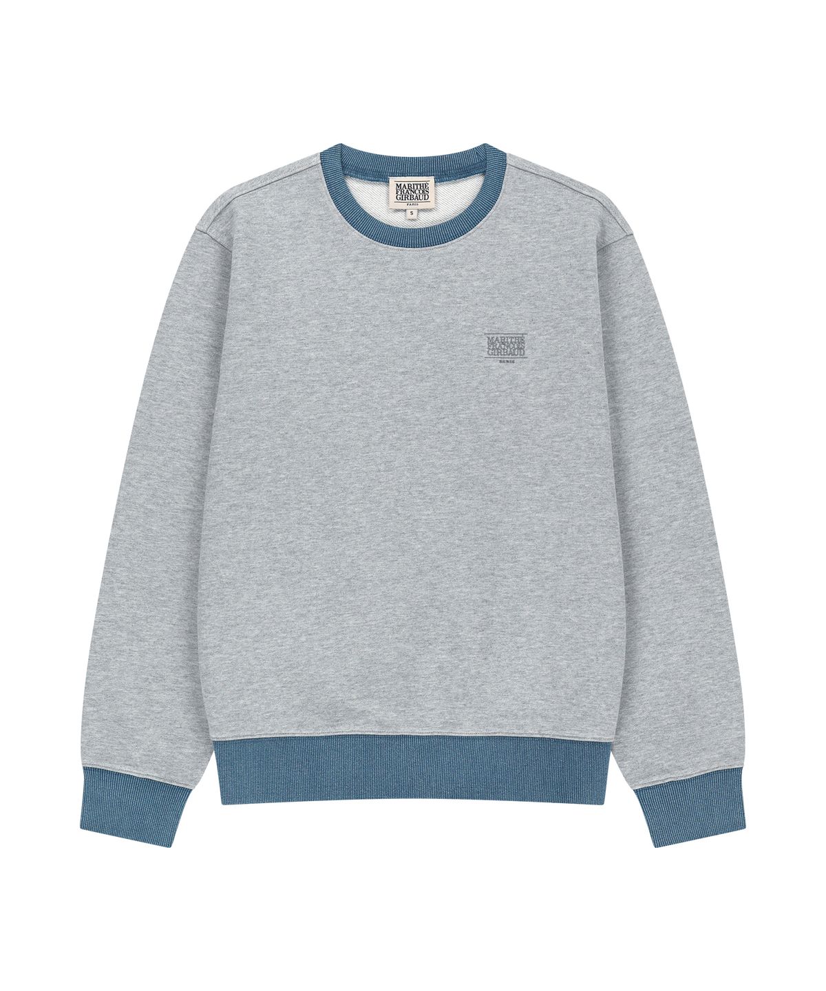 마리떼 프랑소와 저버(MARITHÉ + FRANҪOIS GIRBAUD) SMALL CLASSIC LOGO EMBROIDERY SWEATSHIRT heather gray