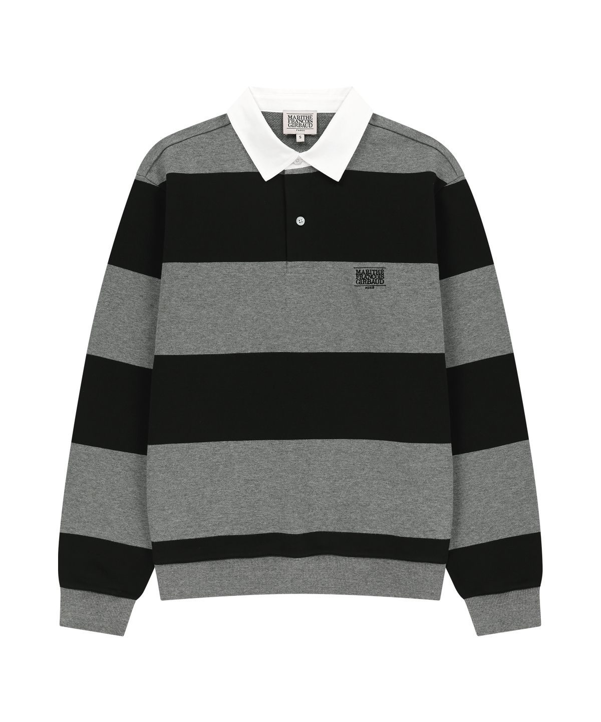 마리떼 프랑소와 저버(MARITHÉ + FRANҪOIS GIRBAUD) SMALL CLASSIC LOGO RUGBY STRIPE SWEATSHIRT black