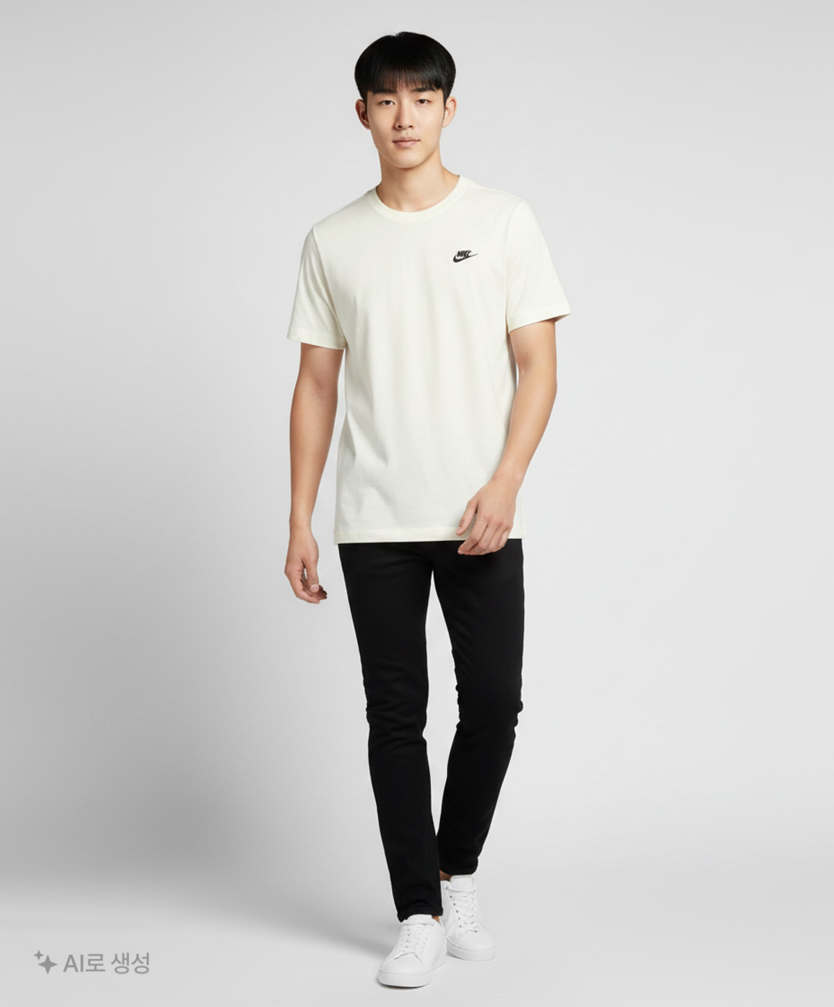 나이키(NIKE) 스포츠웨어 클럽 티셔츠 M - 화이트:블랙 / AR4999-101 110