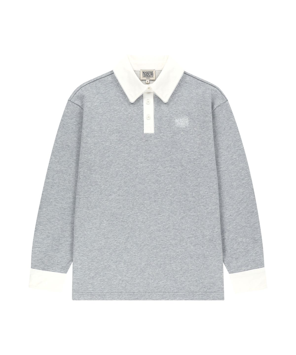 마리떼 프랑소와 저버(MARITHÉ + FRANҪOIS GIRBAUD) W SMALL CLASSIC LOGO LACE COLLAR SWEATSHIRT heather gray
