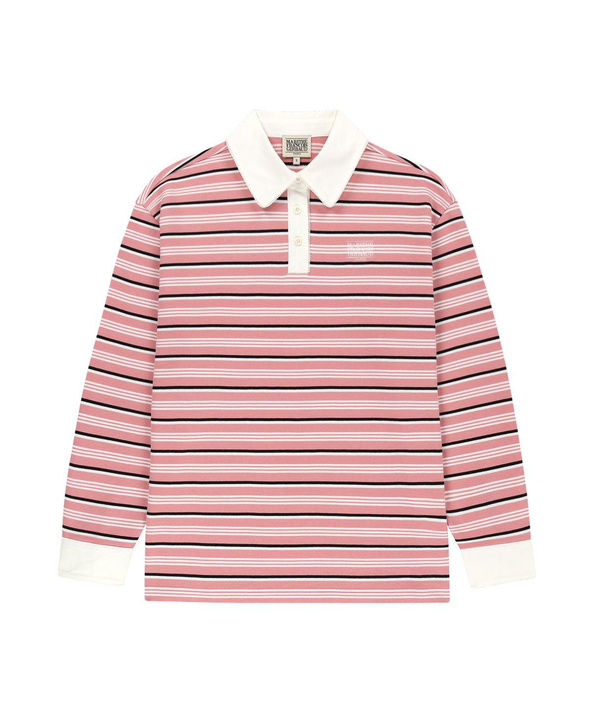 마리떼 프랑소와 저버(MARITHÉ + FRANҪOIS GIRBAUD) W SMALL CLASSIC LOGO LACE COLLAR SWEATSHIRT stripe