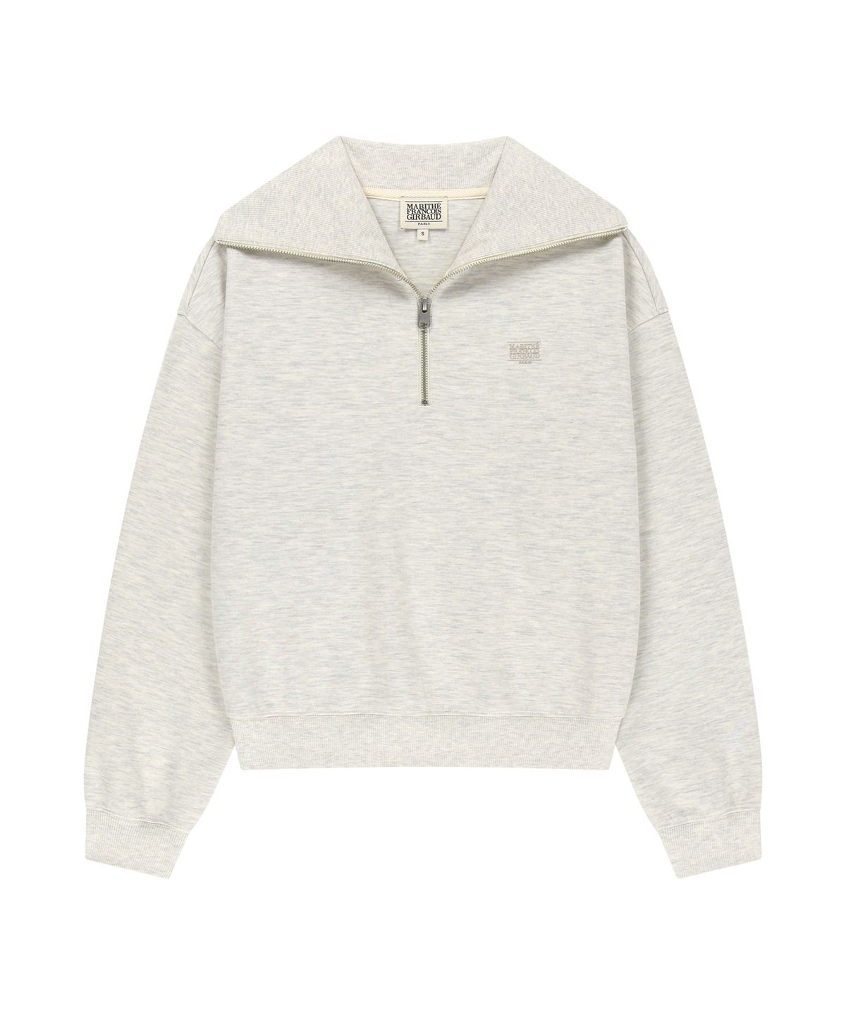 마리떼 프랑소와 저버(MARITHÉ + FRANҪOIS GIRBAUD) W MICRO CLASSIC LOGO QUARTER ZIPUP SWEATSHIRT oatmeal