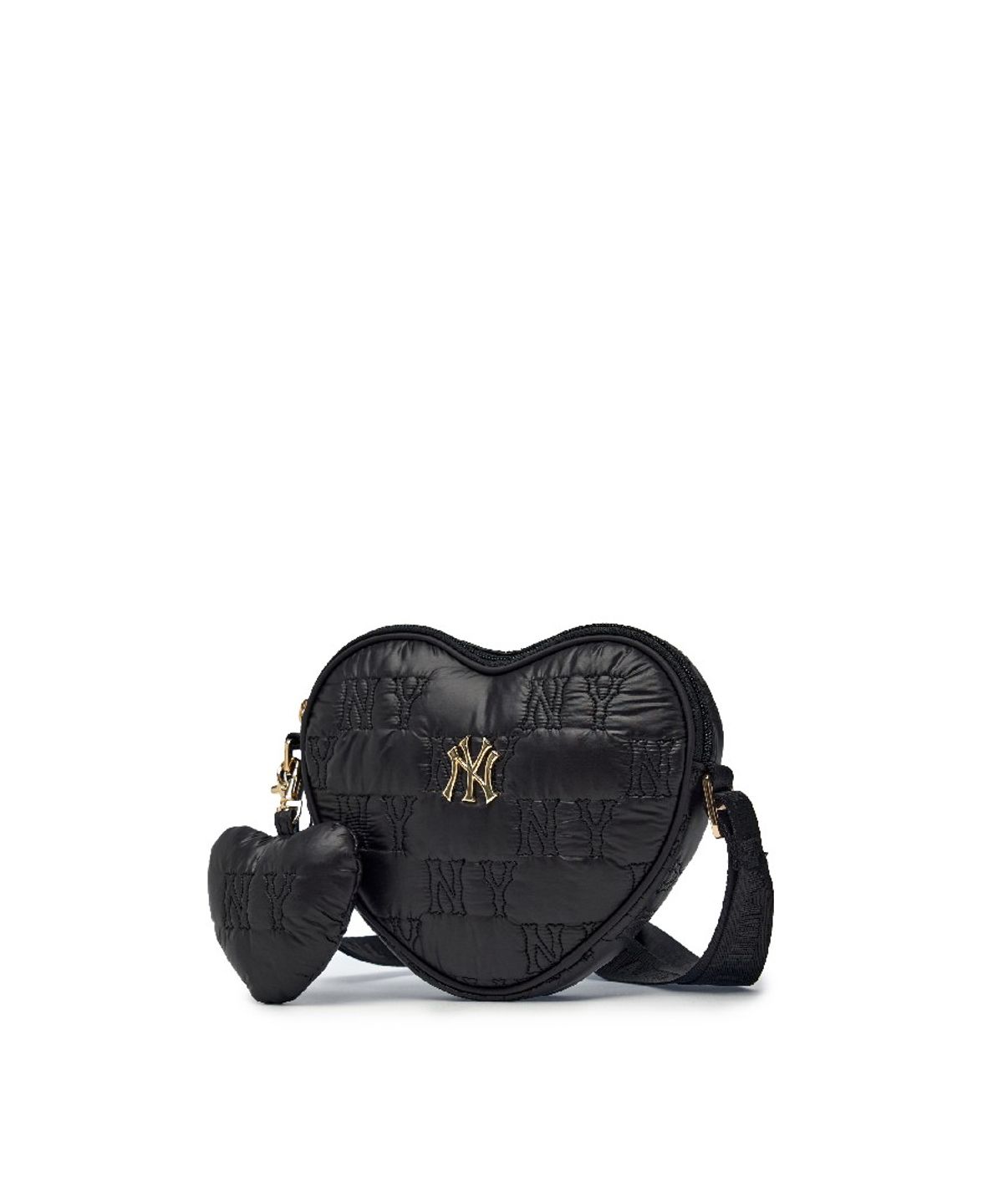 엠엘비 키즈(MLB KIDS) 모노그램 퀼팅 하트 크로스백 NY (Black)