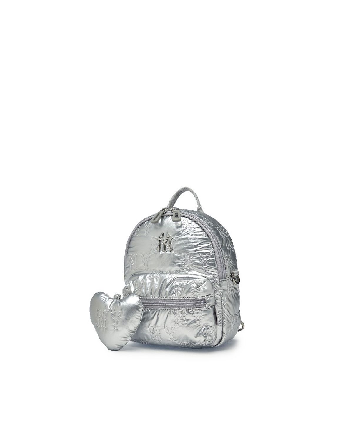 엠엘비 키즈(MLB KIDS) 모노그램 퀼팅 미니 백팩 NY (Silver)