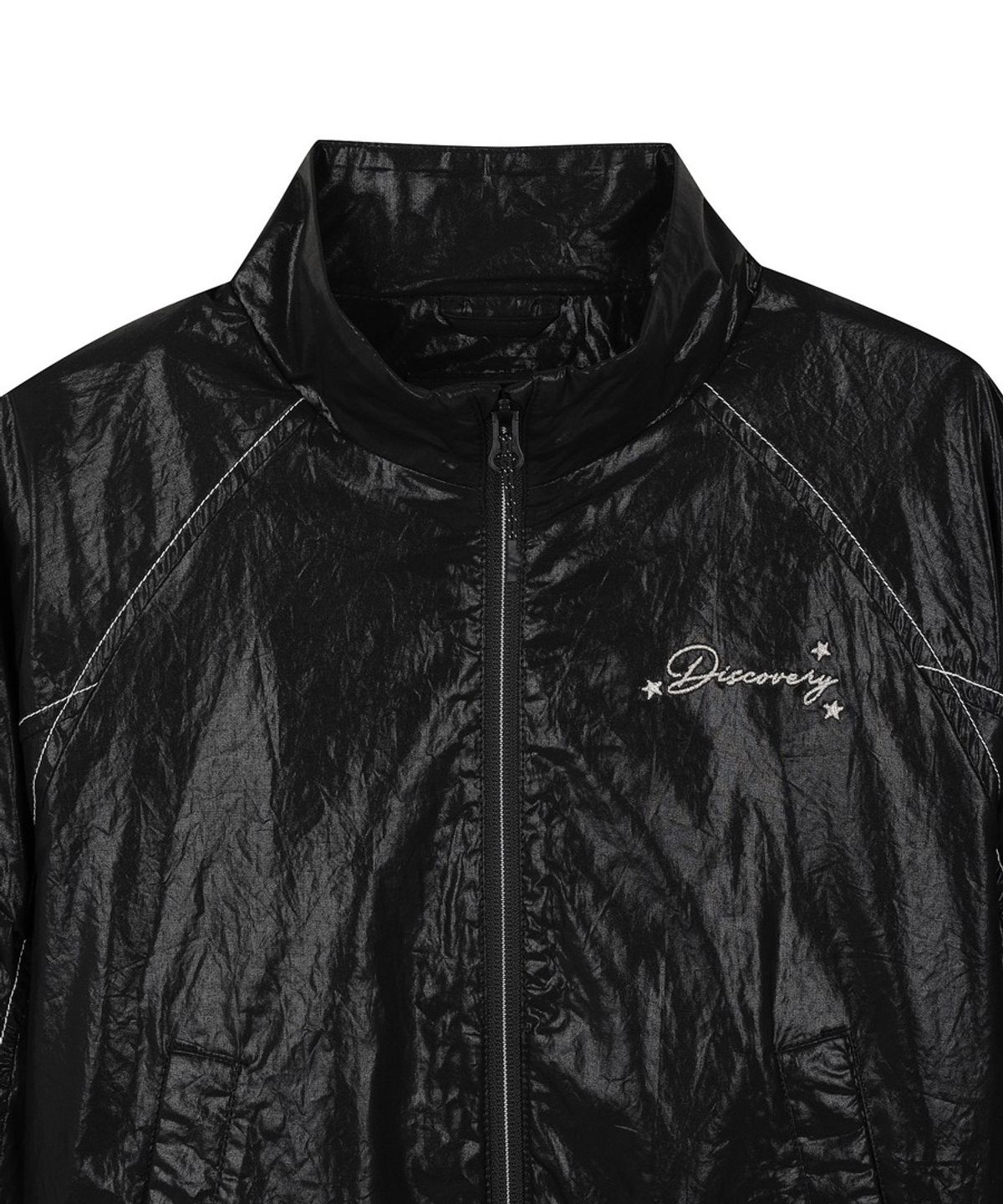 디스커버리 키즈(DISCOVERY KIDS) 여아 하이넥 글로시 바람막이 (BLACK)