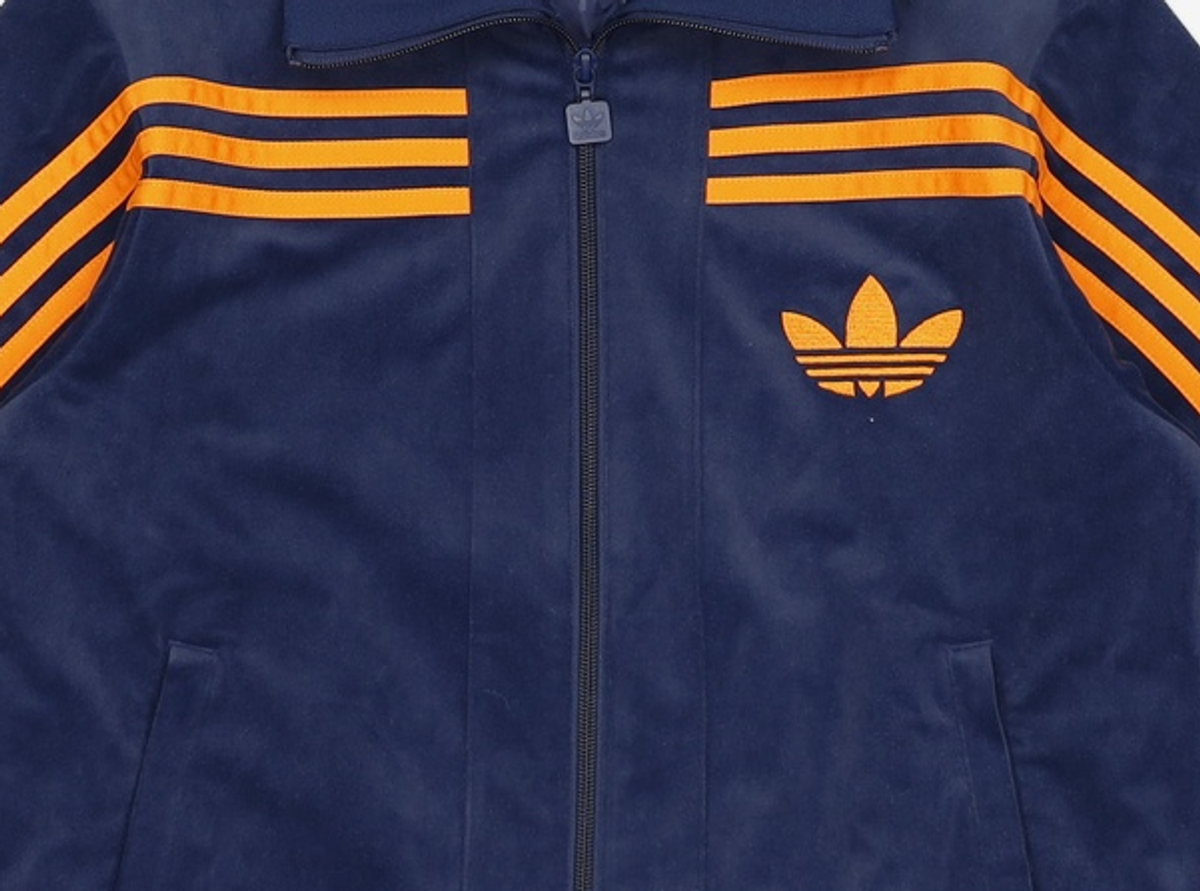 아디다스(ADIDAS) 70s 벨루어 트랙탑 - 네이비:오렌지 / JN8287 L