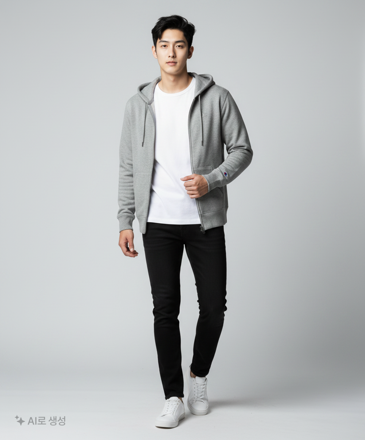 챔피온(CHAMPION) [S0891] 파워블렌드 후드집업(그라니티 헤더) M