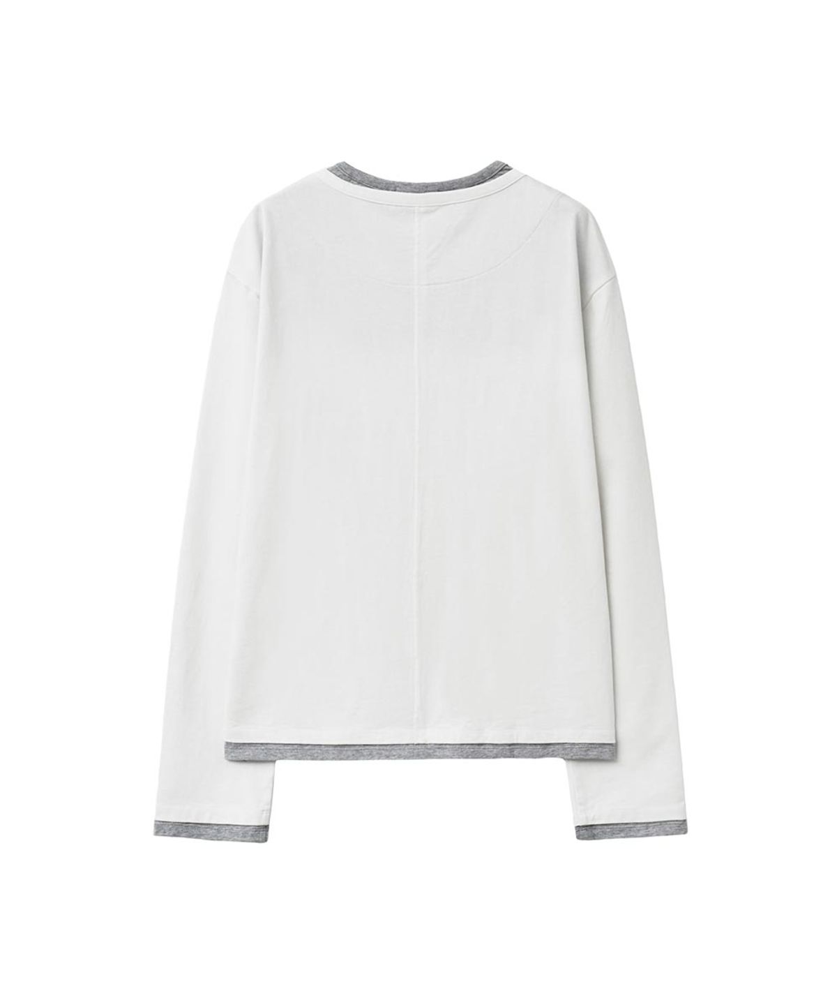 미세키서울 맨(MISEKISEOUL MEN) Layered diagonal henley neck long sleeve IVORY