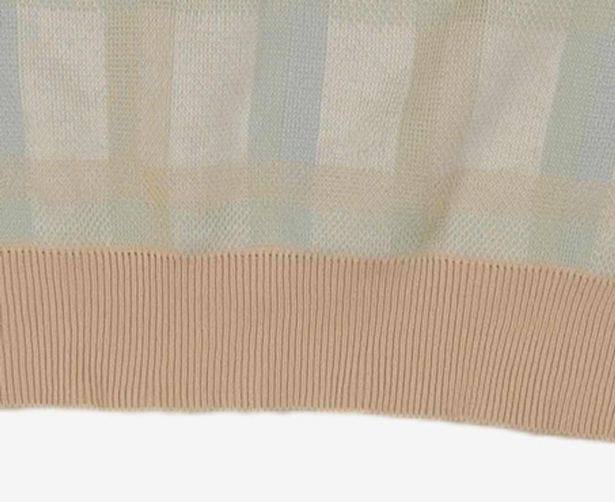 어몽(AMONG) A SPRING CHECK KNIT_IVORY S