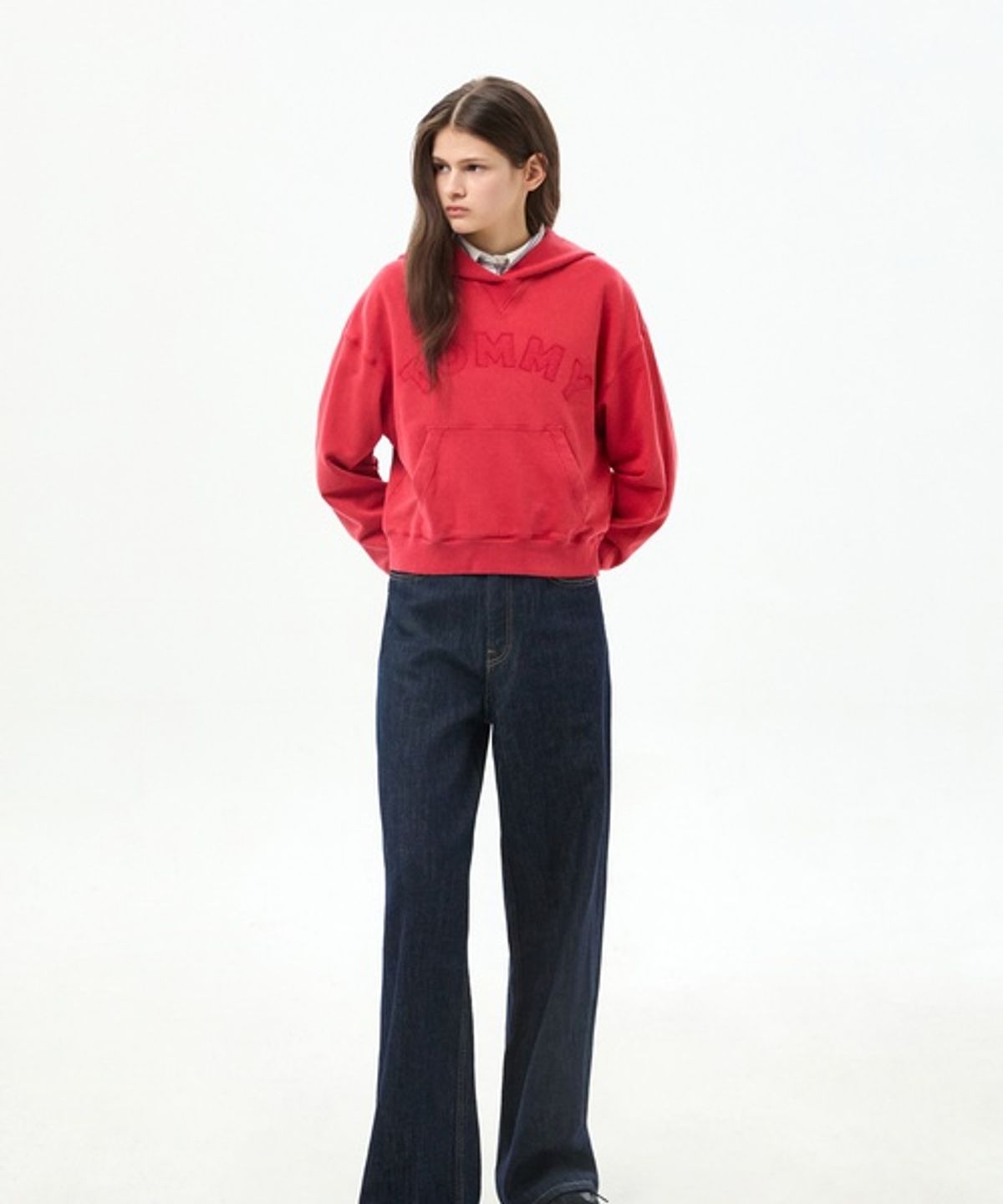 타미진스(TOMMY JEANS) 박시 핏 바시티 후디 (T32G6TTO16TWT1XK9)